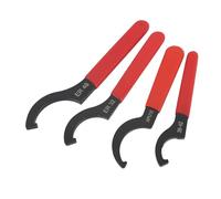Hiraith 4Pcs Coilover Spanner Wrench Set 4 Pcs Universal Shock Adjustable Spanners with Roll Up Bag, Safe Non Slip Handle for Business, Plumbing, Automotive, Ni Cr Steel