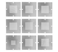 Hiraith 9Pcs BGA Reballing Stencils 90x90mm Rework Station Universal 304 Stainless Steel Template Laptop CPU Repair Tools
