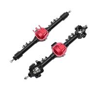 Hiraith Aluminum Alloy Durable Front and Rear Axle Assembly Upgrade Part for 1/10 Crawler Car Black and Red