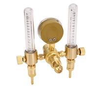 Hiraith CGA580 Argon Regulator Flowmeter 0-60CFH/4500PSI - Dual Output Brass Gas Flowing Meter for TIG/MIG Welding with Pressure Gauges & Hose Connectors