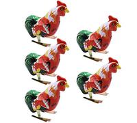 Hiraith Clockwork Toy Jumping Rooster, Metal Spring Wind Up Toy for Kids, Chinese Style, Iron Sheet, 9.5 * 5 * 8.5cm, 45g, Fun and Educational Toy for Children (Colorful)