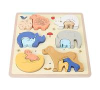Hiraith Cognitive Puzzle Toys for Animals, Encourages Exploration Animal Pairs Building Blocks Thick Lightweight for Early Education