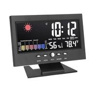 Hiraith Color Alarm Clock with Large Screen, Electronic Temperature Clock, Date, Week, Temp & Humidity, with Voice Control Backlight Function, for Garden Breeding, Pet Feeding Tips