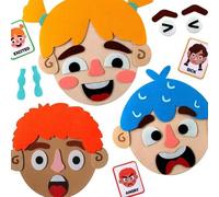Hiraith Facial Expression Crafts DIY Set Emotion Activity Learning Toys, Kids Education Materials for Home Classroom Kindergarten, Unique Teaching Tools with Storyboards, Felt Social