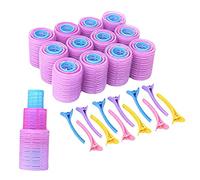 Hiraith Hair Roller Set, Large Small Hair Curlers Roller for Home Salon Use, Including 12 Plastic Clips, Curl Hair Without Heat, Tribute for Women and Girls, Nylon, Plastic Resin