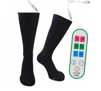 Hiraith Heated Socks Intelligent Temperature Control 3 Heat Settings Washable Reusable USB Charging Electric Heated Socks for Winter with Thick Cotton Material and Large Foot Coverage