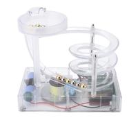 Hiraith Kinetic Art Perpetual Motion Machine, Desk Ornament with Rolling Steel Balls, Non Stop Motion Science Physics Gadget, USB Rechargeable Office and Home Decor (Transparent)
