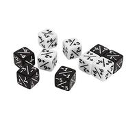 Hiraith Math Teaching Durable Black White Dice Counter 20Pcs Set for Developing Intelligence for Kids 1.6cm Positive Negative Number Dice for Math Education