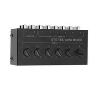 Hiraith Mini Stereo Mixer Portable 6 Channel Sound Mixer for PC CD Laptop, Non Slip Durable Metal Material