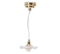 Hiraith Miniature Round Glass Pendant Lamp Dollhouse Ceiling Light Dollhouse Decoration, Exquisite Detail, Lifelike Effect, 1:12 or 1:6 Scale Dollhouses, Glass, Metal (Transparent Color)