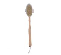 Hiraith Natural Sauna Brush Long Handle Deluxe Bath Brush with Ergonomic Design for Everyday and Metabolic Waste Elimination, Great for Optimal Skin Functions