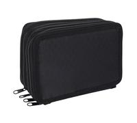 Hiraith Oxford Pencil Case 72 Slots, Zipper Closure Portable Watercolor Brushes Wrap Bag, Organize Pencils, Brushes, Make-Up, 4 Layers for Art Students, Oxford Cloth, 20 X 13.5cm (Black)