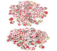 Hiraith Painted Flowers Buttons, 20mm Unique Craft Supplies | 200 pieces, DIY projects, eco-friendly, durable, various crafts