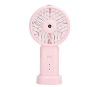 Hiraith Portable Handheld Mist Fan Personal Humidifier Fan Mini Spray Changeable 3 Speed USB Charging Small 2000mAh with Vertical Base Spray Mode for Desktop Bedside (Pink178X92X40mm)