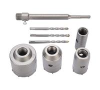 Hiraith Premium 5-Piece Concrete Hole Saw Kit, Brick Hole Saw Drill Bit Sets, Tungsten Steel & YG8C Alloy for Brick/Cement/Stone, Ventilation Holes for Fast Chip Removal
