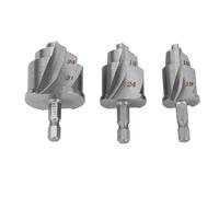 Hiraith Professional 3-Piece PVC/PPR Pipe Lifting Drill Bit Set, Hex Shank Reamer Bit, 40Cr Steel with Ti Coating for Precise Pipe Repair