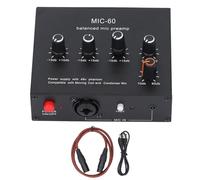 Hiraith Professional Microphone Preamp with 60dB Gain, 3.5mm/6.5mm/XLR I/O, 48V Power for Dynamic/Condenser Mics, Studio/Live Performance Ready