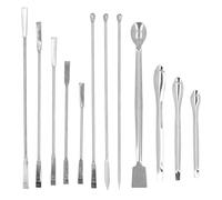 Hiraith Stainless Steel Laboratory Spoon, Spatula Kit, 12Pcs Set, Dual Head Design, Long Handle, Premium 304 Stainless Steel, with Different Accessories for Experiment