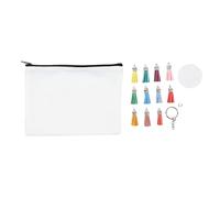 Hiraith Sublimation DIY Thermal Transfer Cosmetic Bag Set with 10 Blanks Bags and Key Rings for Gift Ideas