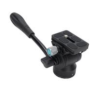 Hiraith Tripod Fluid Head 360° Panorama Aluminum Alloy Video Tripod Head with Steel Handle 3/8in Bottom Screw Hole 5kg Load Capacity