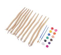Hiraith Versatile Unfinished Wooden Snakes 10 Pack, 12 Inch Paintable Wiggly Flexible Wood Snakes with 2 Paintbrushes, Ideal for Art Classes, DIY Projects, and Painting Sessions with Family
