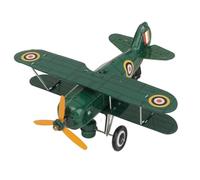 Hiraith Vintage Tinplate Wind Up Airplane Toy, Handcrafted Retro Clockwork Aircraft Figure, Collectible Gifts for Adults. Christmas Tree, Holiday Decoration