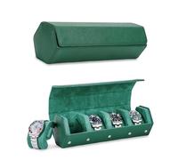 Hiram Hexagon Watch Roll Case Genuine Leather Hexagon 4 Watches Travel Case Watches Storage Box Protective Organizer for Wrist Watches (Personalized)