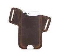 Hiram Leather Cell Phone Holster Universal Waist Bag Sheath with Belt Loop for Mobile Phone Cellphone Pouch Compatible with iPhone for Men