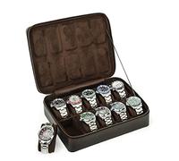 Hiram Leather Watch Case 10 Watches Storage Case Genuine Leather Watch Display Organizer Box for Watches Exhibition