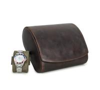 Hiram Watch Storage Case, Genuine Leather Watch Display Box for 6 Watches With Removable Cushion Portable Watch Protective Organizer