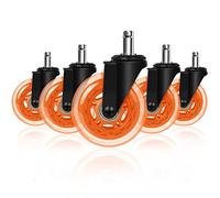 Hirate Office Chair Caster, 3" Durable Computer Desk Chair Casters Replacement Set of 5 Heavy Duty Protection for All Floors, Universal Stem 7/16 inch¡