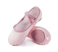 Hirbisnis Toddler Ballet Shoes for Girls, No-Tie Satin Ballet Flats | Soft satin finish, comfortable fit, flexible sole, perfect for ballet, costume, and performances
