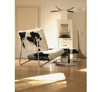 Hirche lounge chair cowhide armchair Richard Lampert with stool / cowhide brown-white - LAMPERT HIRCHE KUH BRAUN MIT