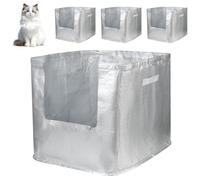 HIREGIGI 4 Pack Reusable Litter Box Liners D Compatible with Modkat XL Litter Box Type D, Durable Front Entry Liners with Carrying Handles, Liners Type D for XL Litter Box