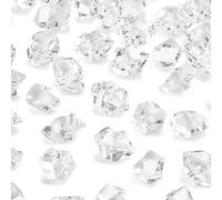 HIRESC Electric Fireplace Accessory Fake Crystals 1 inch Acrylic Crushed Ice Rocks 1 LB, Transparent