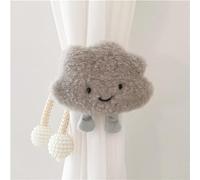 HIRHOEH 2 Pack Cartoon Cloud Curtain Tiebacks for Kids Room Decor Grey