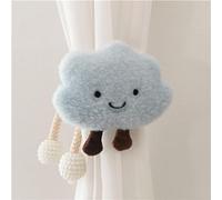 HIRHOEH Curtains Tiebacks Pack of 2 Cartoon Clouds Curtain Clips, Tieback Rope, 3D Curtain Clips for Children's Room Decoration (Blue)