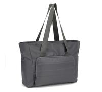 HiRiley Tote bag for Women 15.6 inch Laptop Puffer Bag and Work Handbags with Zipper for Travel,Daily,School,Quilted Nurse Shoulder Nylon Purse Grey