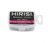 Hirisi Fishing Hooks Size 10 with Barbed Hooks for Carp Fishing, Carbon Steel, Boilie Hooks, Seated Fishing, Pack of 50