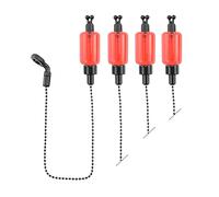 Hirisi Tackle 4x Carp Fishing Bobbin Swinger for Fishing Alarm Indicator Red Yellow Blue Green (Red)