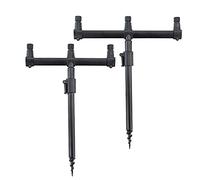 Hirisi Tackle Aluminium Carp Fishing Rod Pod Set Bank Sticks and Buzz Bar for 3 Fishing Rods (40-60)