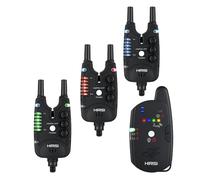 Hirisi Tackle Carp Fishing Bite Alarm with Remote Control (Radio Receiver), with Night Light, Adjustable Sensitivity, Volume and Sound Bite Alarm Set (FBA-S8-3)