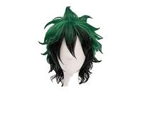 Hiro Akademia Izuku Midoriya Short Green Black Ombre Heat Resistant Cosplay Costume Wig+Wig Cap
