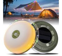 Hiromeco 2-in-1 Solar Camping Lights String: 5 Modes IP65 Waterproof - 1200mAh Battery USB/Solar Charging for Outdoor Tents RV Hiking - Backyard Party Decor - 29.52ft