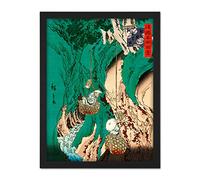 Hiroshige Iwatake Mushroom Gathering Japanese Painting Artwork Framed Wall Art Print 18X24 Inch