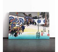 Hiroshige Japanese Oriental Canvas Print | Gallery Wrapped 30mm Frame Wall Art | 24x16 inches | Ready to Hang | Asian Picture | Living Room Bedroom Lounge Office