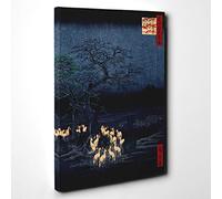 Hiroshige Japanese Oriental Changing Tree Canvas Print | Gallery Wrapped 30mm Frame Wall Art | 30x20 inches | Ready to Hang | Asian Landscape Picture | Living Room Bedroom Lounge Office
