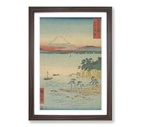 Hiroshige Japanese Oriental Fuji from Miura Framed Print | A2 Walnut Framed Wall Art | Ready to Hang | Asian Landscape Picture | Living Room Bedroom Lounge Office