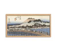 Hiroshige Kyoto The Big Bridge At Sanjo Landscape Framed Wall Art Print Long 25X12 Inch