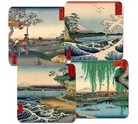 Hiroshige Sea at Satta Mount Fuji Coaster Set of 4 Cork Backed